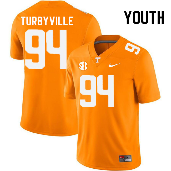 Youth #94 Josh Turbyville Tennessee Volunteers College Football Jerseys Stitched Sale-Orange